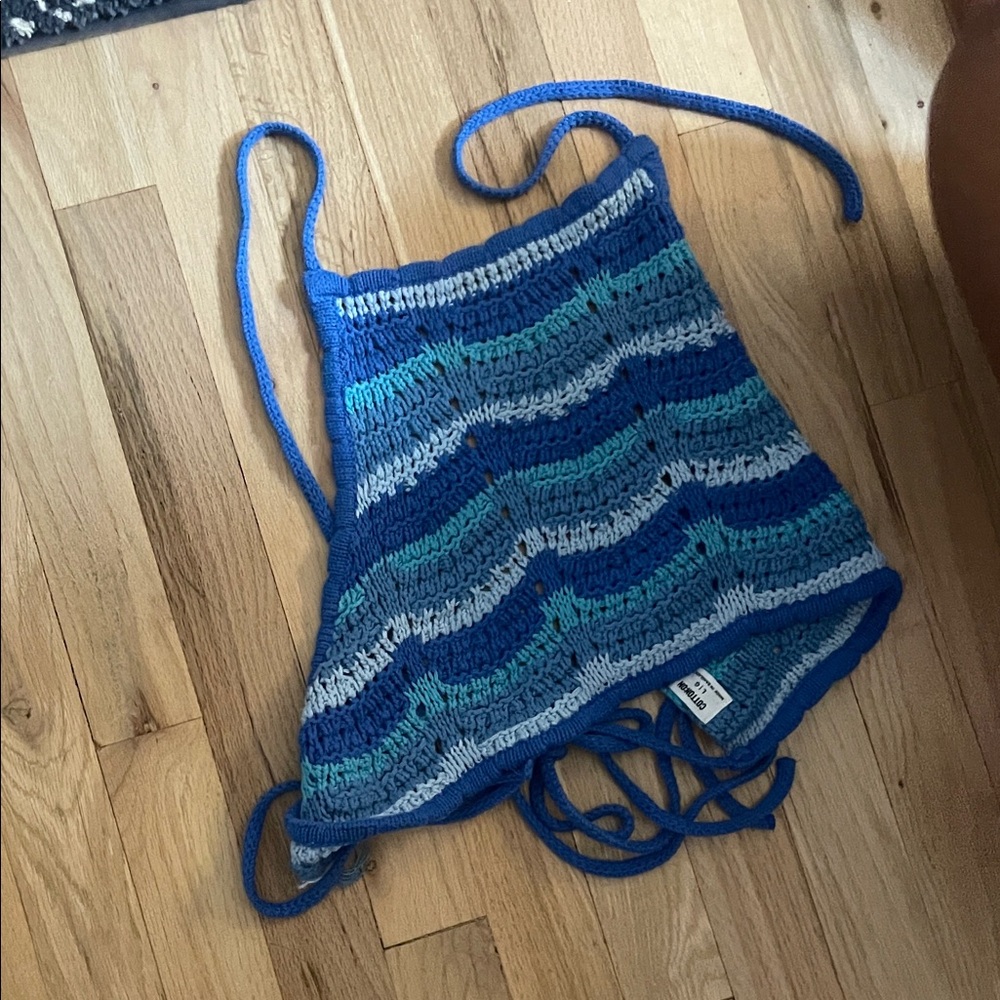 Cotton On Blue and Gray Knit Top
